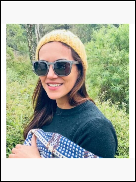Handcrafted Wood Square Sunglasses with Stone Detail, Polarized Lenses main image 5